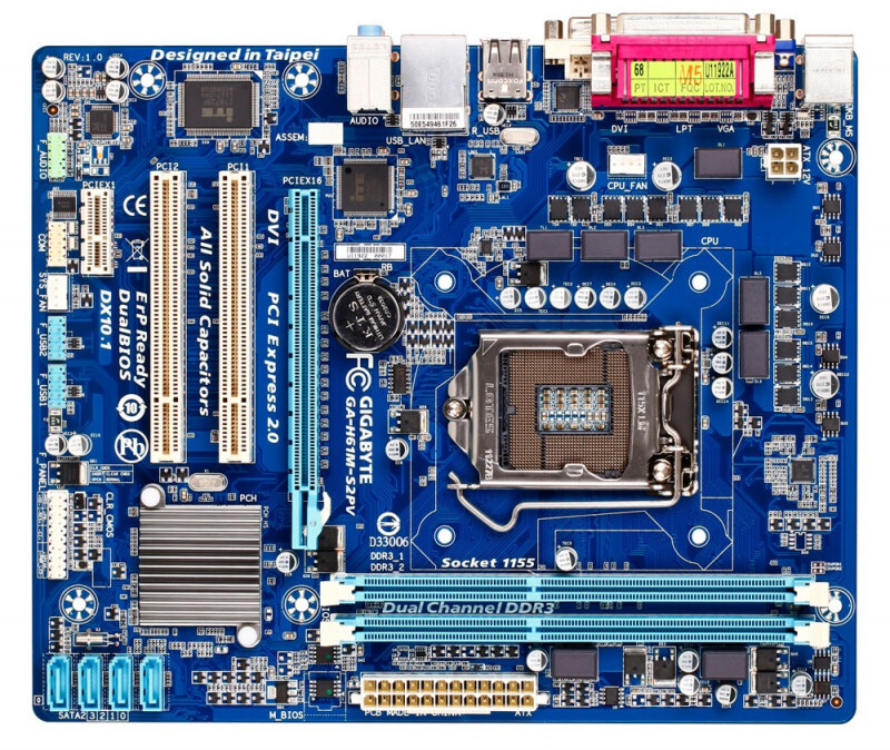 مادربرد دست دوم mainboard giga h61m-s2pv