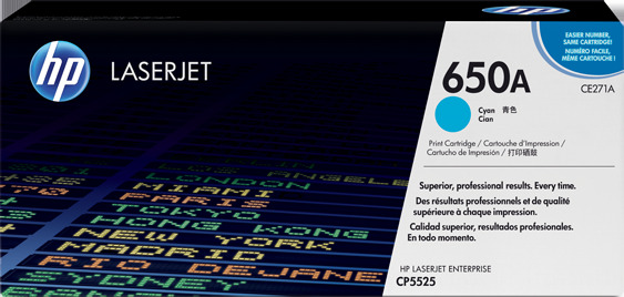 کارتریج طرح فابریک آبی hp 5525)CE271A) شماره کارتریج 650 A