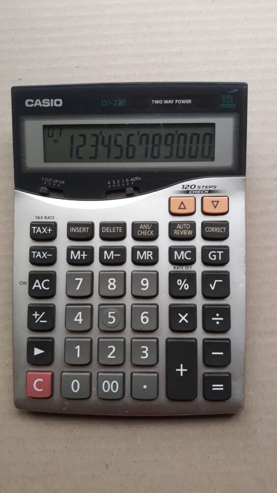 ماشین حساب دست دوم کاسیو مدل casio dj-220